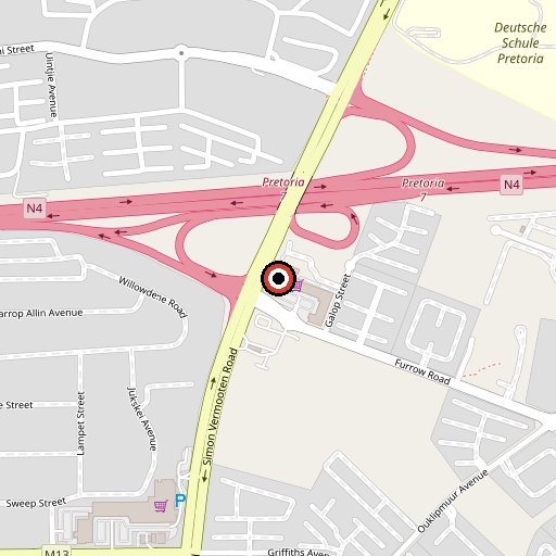 Map showing Equestria Shopping Centre, Furrow Road